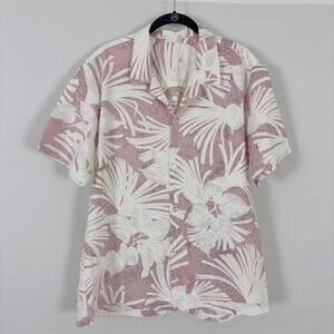 Surf’s Up! Vintage Made in Hawaii Floral Hawaiian Shirt Pink L Aloha